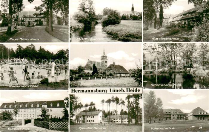 Hermannsburg Neues Missionshaus Waldschwimmbad Ev Volksschule St Peter und Pauls