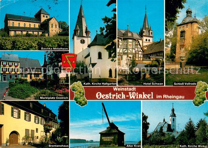 Oestrich-Winkel Basilika Mittelheim Marktplatz Brentanohaus Kath Kirche Hallgart
