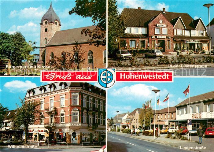 Hohenwestedt Buergerpark mit Kirche Lindenstrasse Wilhelmstrasse