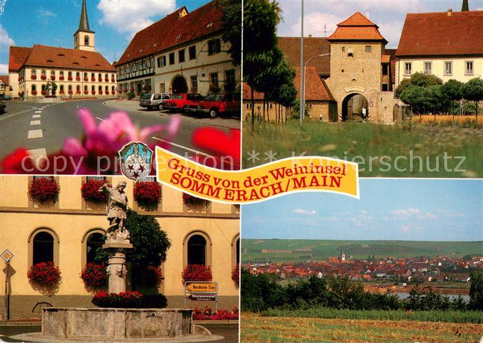 Sommerach Rathaus Stadttor Brunnen Panorama