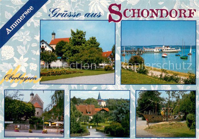 Schondorf Ammersee Kirche Faehre Burg Ortsmotiv Museumsschiff