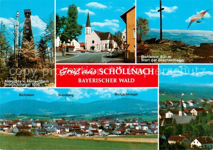 Schoellnach Aussichtsturm Brotjacklriegel Kirche Bichlstein Drachenflieger Panor