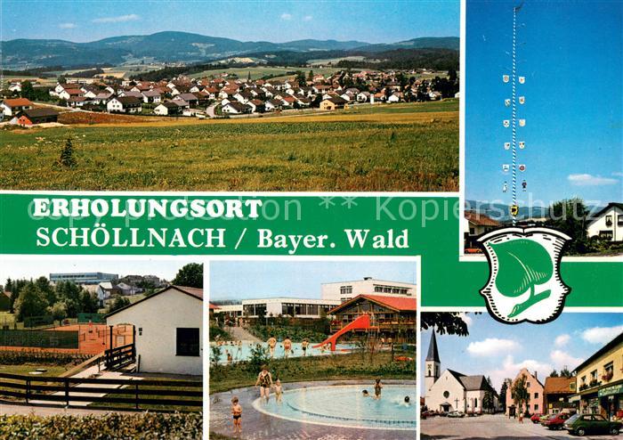 Schoellnach Panorama Maibaum Tennisplatz Schwimmbad Kirche
