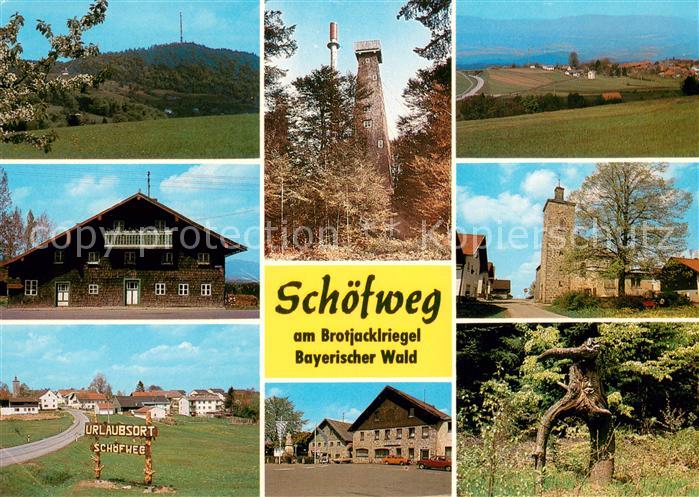 Schoefweg Panorama Gasthaus Aussichtsturm am Brotjacklriegel Ortspartien Baumwur