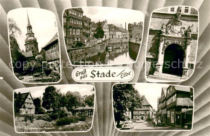 Stade Niederelbe Kirche Alter Hafen Burggraben Museum Rathaus Portal Fischmarkt