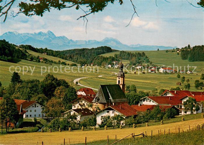 Antwort Ortsansicht mit Kirche Alpenblick