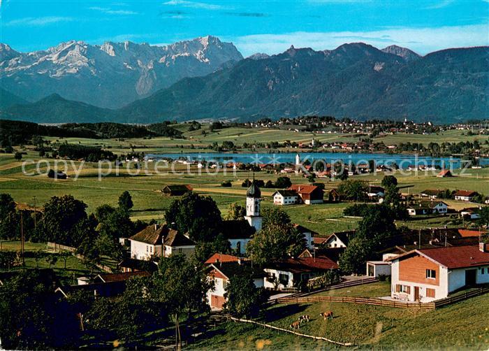 Aidling mit Riegsee Froschhausen und Murnau Zugspitze Ettaler Mandl Alpen