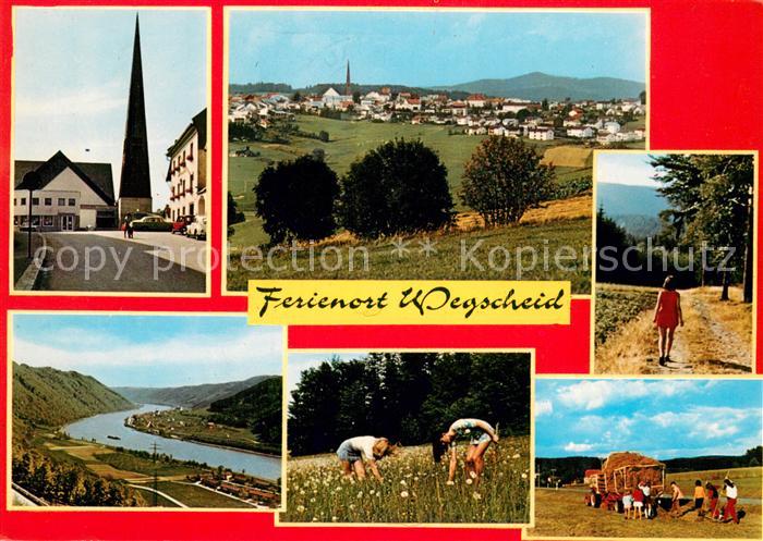 Wegscheid Niederbayern Ortsansicht mit Kirche Landschaftspanorama Bayerischer Wa