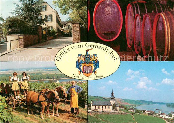 Nierstein Rhein Gerhardtshof Wein- und Sektkellerei Weinlese Wappen Panorama Kir