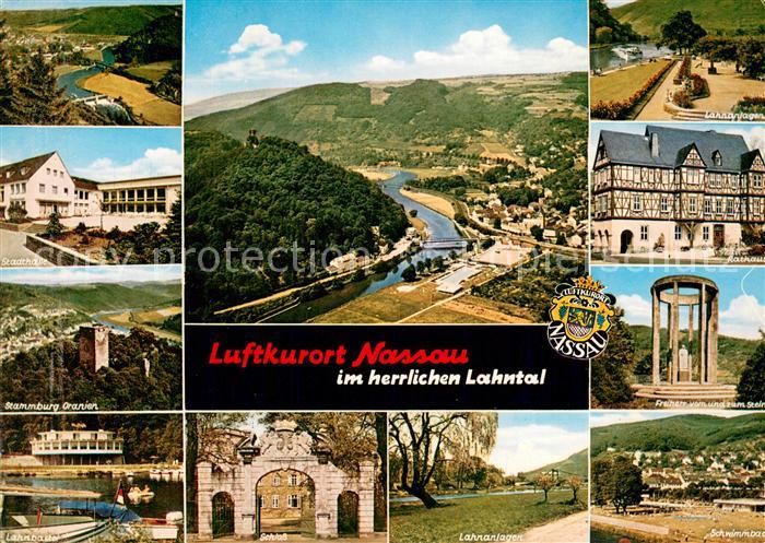 Nassau Lahn Luftkurort im Lahntal Stadthalle Stammburg Oranien Parkanlagen Ratha