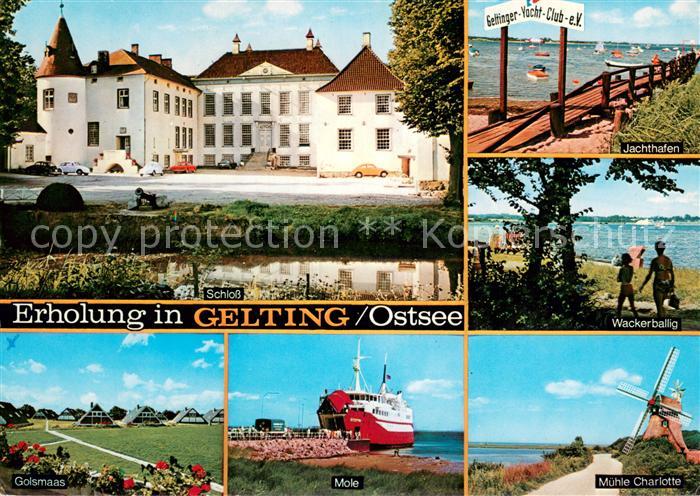 Gelting Schleswig Holstein Schloss Jachthafen Ostsee Wackerballig Muehle Mole Fa