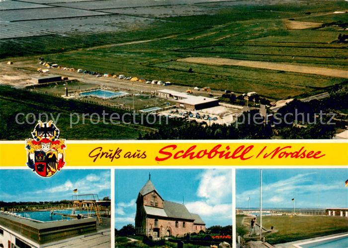 Schobuell Husum Freibad Kirche Fliegeraufnahme