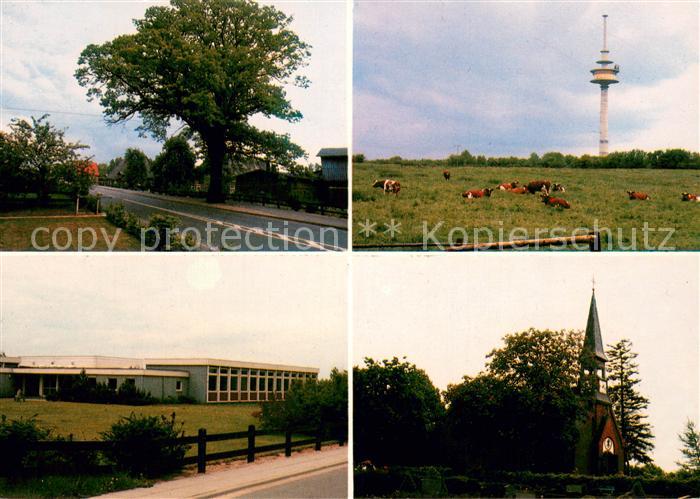 Hennstedt Itzehoe Hauptstrasse Viehweide Kuehe Sender Kirche Schule