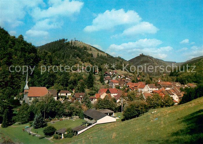 Sieber Herzberg am Harz Osterode Niedersachsen Ortsansicht mit Kirche Luftkuror