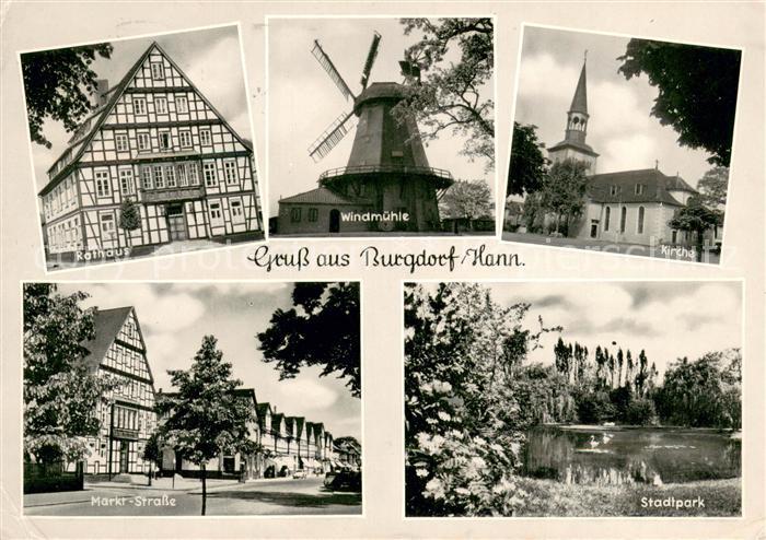 Burgdorf Hannover Rathaus Windmuehle Kirche Stadtpark Marktstrasse Fachwerkhaeus