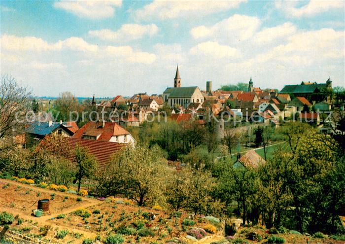 Aub Wuerzburg Ortsansicht mit Kirche