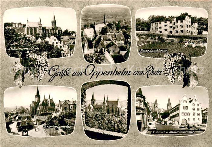 Oppenheim St. Katharinenkirche Ruine Landskron Rathaus Bromsilber