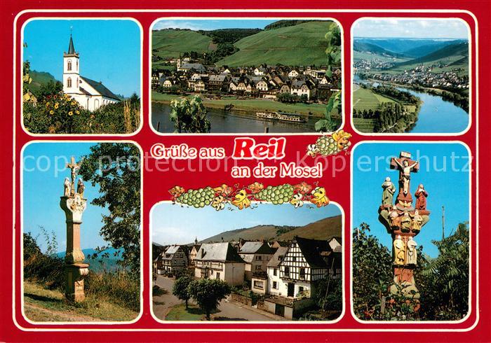 Reil Panorama Moseltal Kirche Altstadt Fachwerkhaeuser Kreuz