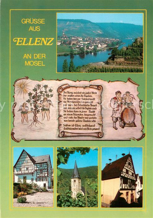 Ellenz Panorama Moseltal Weinort Fachwerkh?user Kirche