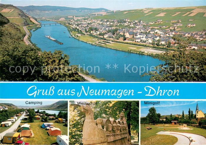 Neumagen-Dhron Panorama Blick ins Moseltal Campingplatz Weinschiff Minigolf