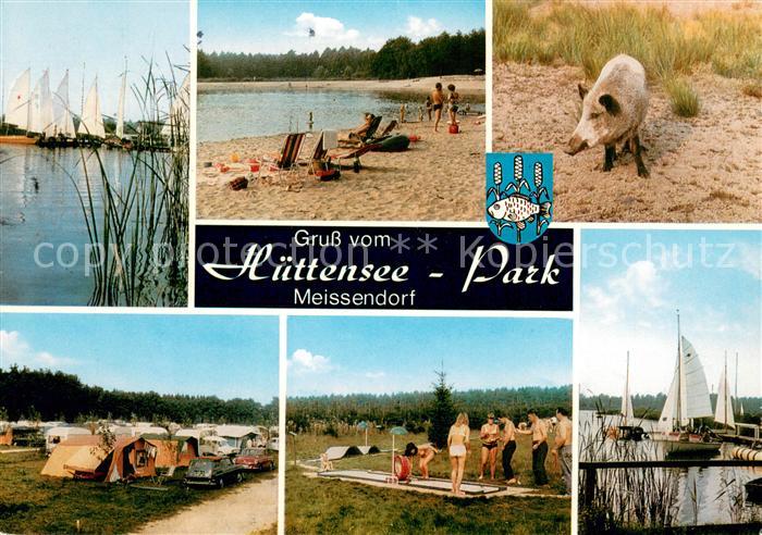Meissendorf Huettensee Park Campingplatz Badestrand Bootsanleger Minigolf Wildsc