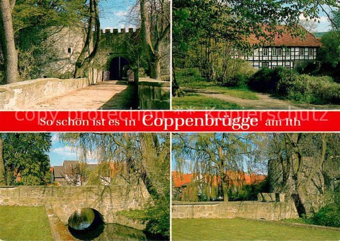 Coppenbruegge Stadtmauer Partie am Ith Park Fachwerkhaus