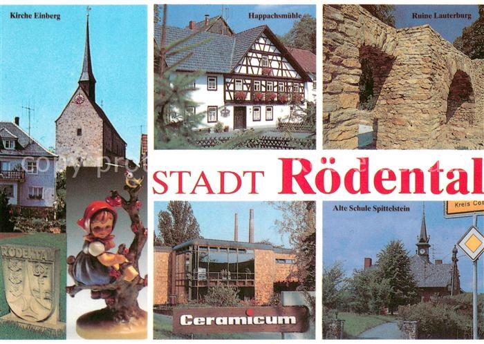 Roedental Kirche Happachsmuehle Ruine Lauterburg Ceramicum Hummelfigur Alte Schu