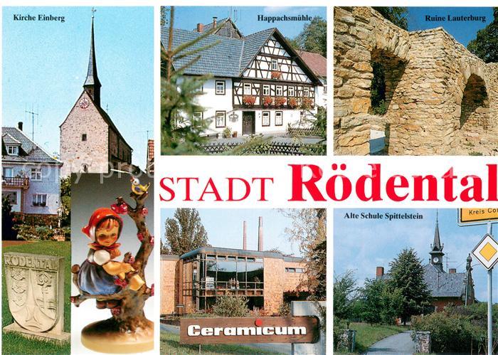 Roedental Kirche Einberg Happachsmuehle Ruine Lauterburg Alte Schule Spittelstei