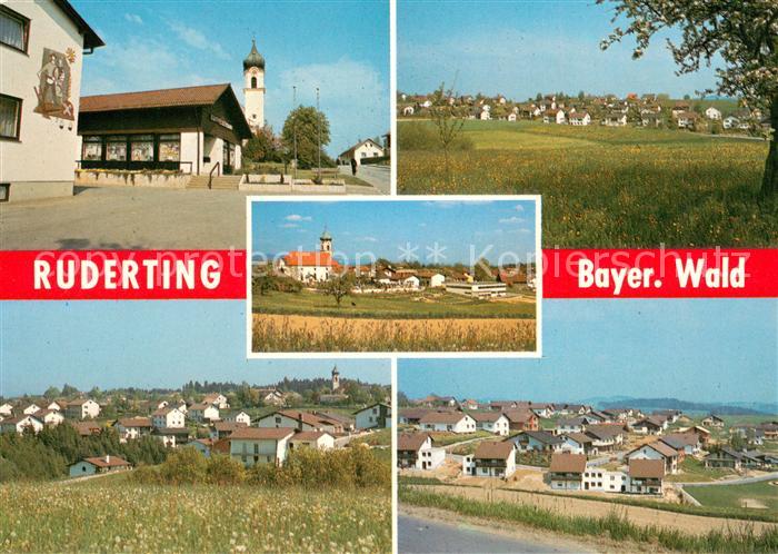 Ruderting Motiv mit Kirche Panorama Neubausiedlung