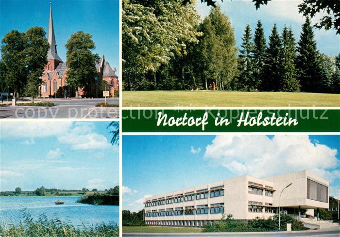 Nortorf Neumuenster Kirche Stadtpark Borgdorfer See Rathaus
