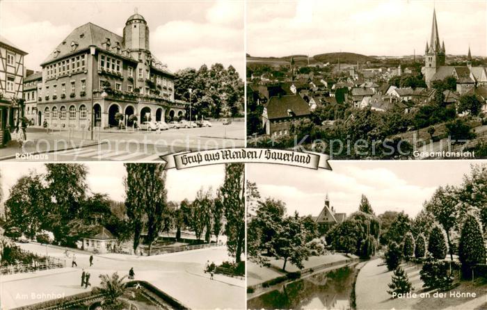 Menden Sauerland Rathaus Gesamtansicht Am Bahnhof Partie an der Hoenne