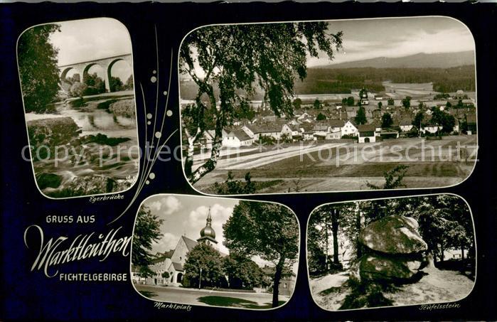 Marktleuthen Egerbruecke Panorama Marktplatz Teufelsstein