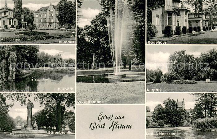 Bad Hamm Kurhaus Kurpark Baerenbrunnen Leuchtfontaene Badehaus Schloss Heessen