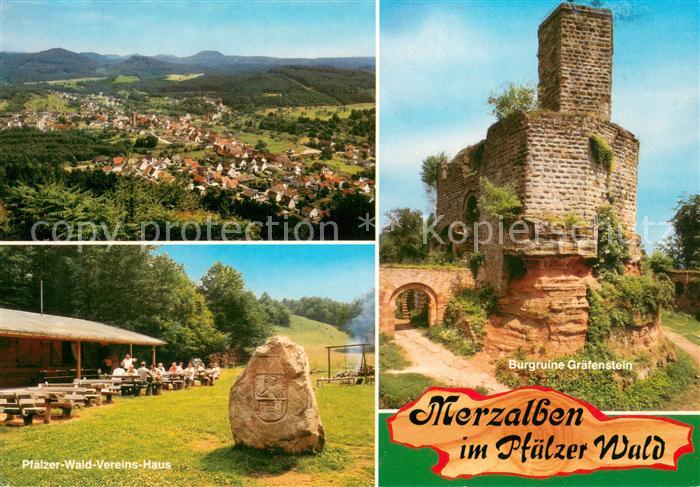 Merzalben Panorama Pfaelzer Wald Vereins Haus Burgruine Graefenstein