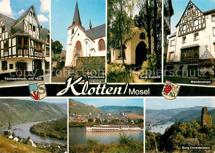 Klotten Fachwerkhaus Pfarrkirche Seits Kapelle Weinbrunnen Moselpartien Moseldam