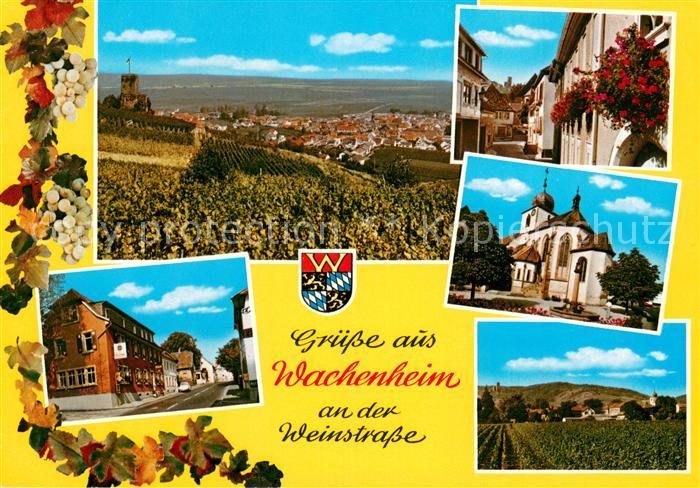 Wachenheim Weinstrasse Panorama Ortspartien Kirche