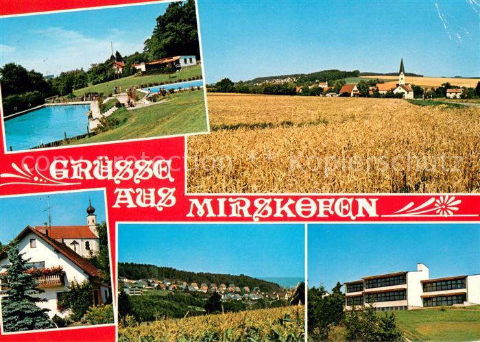 Mirskofen Schwimmbad Panorama Kirche Ortsansicht Schule