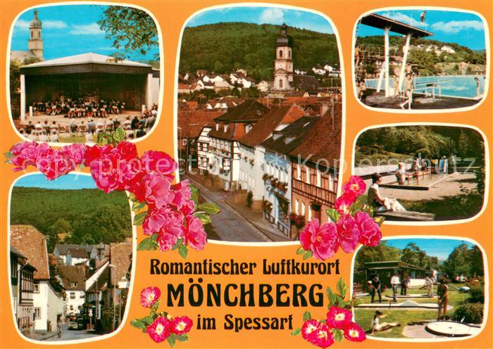 Moenchberg Spessart Konzertpavillon Teilansichten Schwimmbad Wassertretanlage Mi