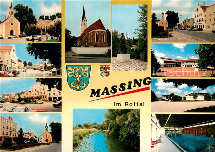 Massing Rottal Kirchen Ortsansichten Schule Hallenbad Weiher