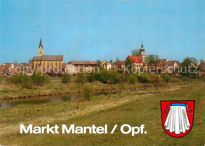 Mantel Oberpfalz Ortsansicht mit Kirchen
