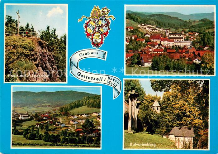 Gotteszell Kreuz auf dem Loderhart Ortsansicht Panorama Kalvarienberg
