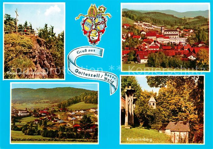 Gotteszell Kreuz auf dem Loderhart Ortsansicht Panorama Kalvarienberg
