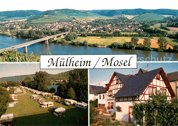 Muelheim Mosel Fliegeraufnahmen Campingplatz Fachwerkhaeuser