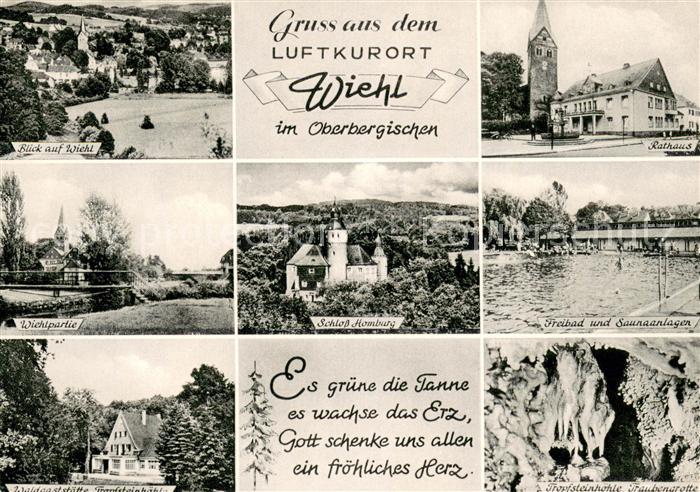 Wiehl Oberbergischer Kreis Ansicht Rathaus Wiehlpartie Schloss Homburg Freibad W