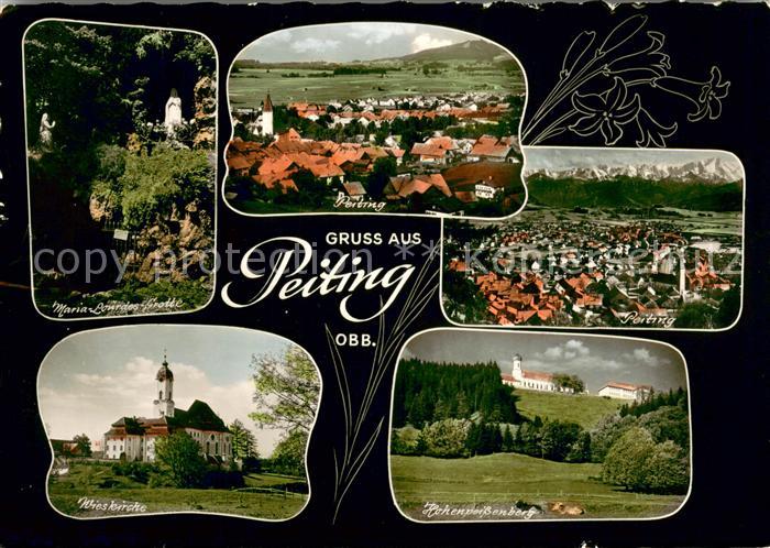 Peiting Maria Lourdes Grotte Panorama Wieskirche Hohenpeissenberg
