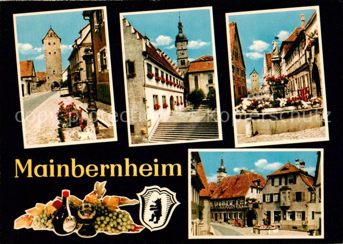 Mainbernheim Stadttor Kirche Brunnen Ortsmotiv