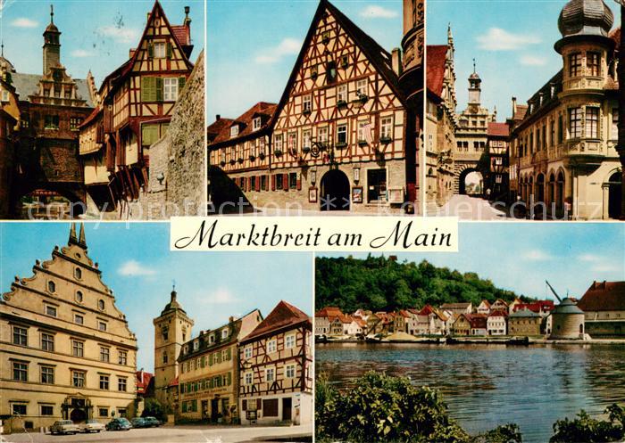 Marktbreit Fachwerkhaeuser Rathaus Mainpartie