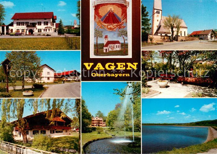 Vagen Gasthof Schaeffler Ortsmotive Kirche Park Seepartie