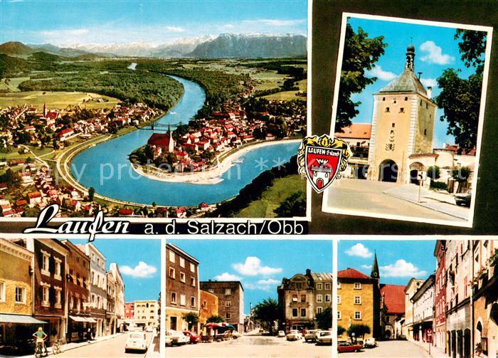 Laufen Salzach Fliegeraufnahme Stadttor Ortsmotive