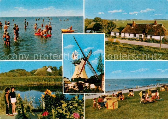 Westerdeichstrich Badespass Muehle Reetdachhaus Strandpartie